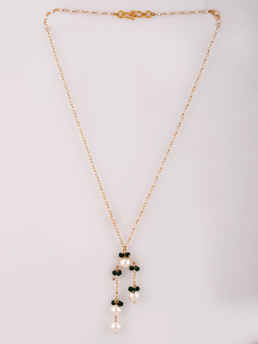 Gold-Toned & White Brass Gold-Plated Necklace - Image 2