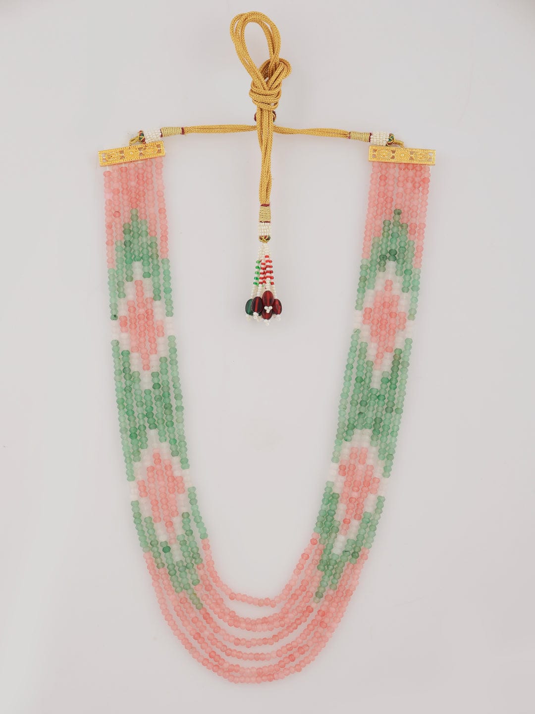 Gold Plated Onyx Beaded Layered Necklace - Image 4