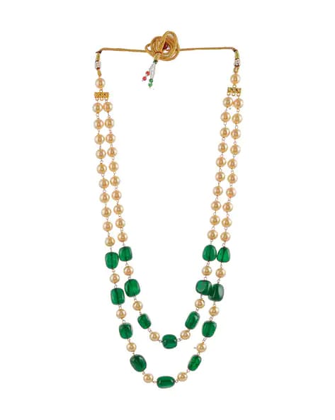 Green Emerald & Pearl Necklace - Image 3