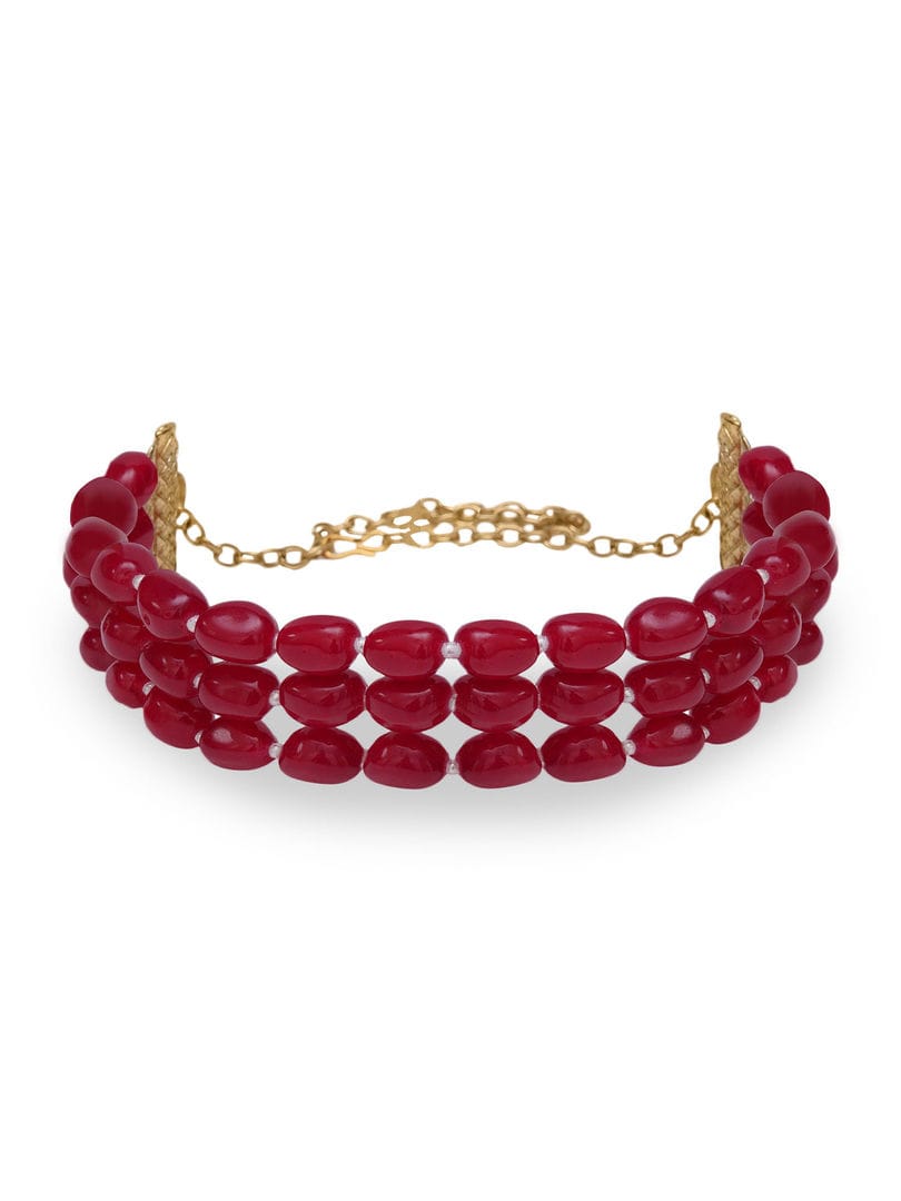 Handcrafted Pearl Beaded Choker Necklace - Image 3