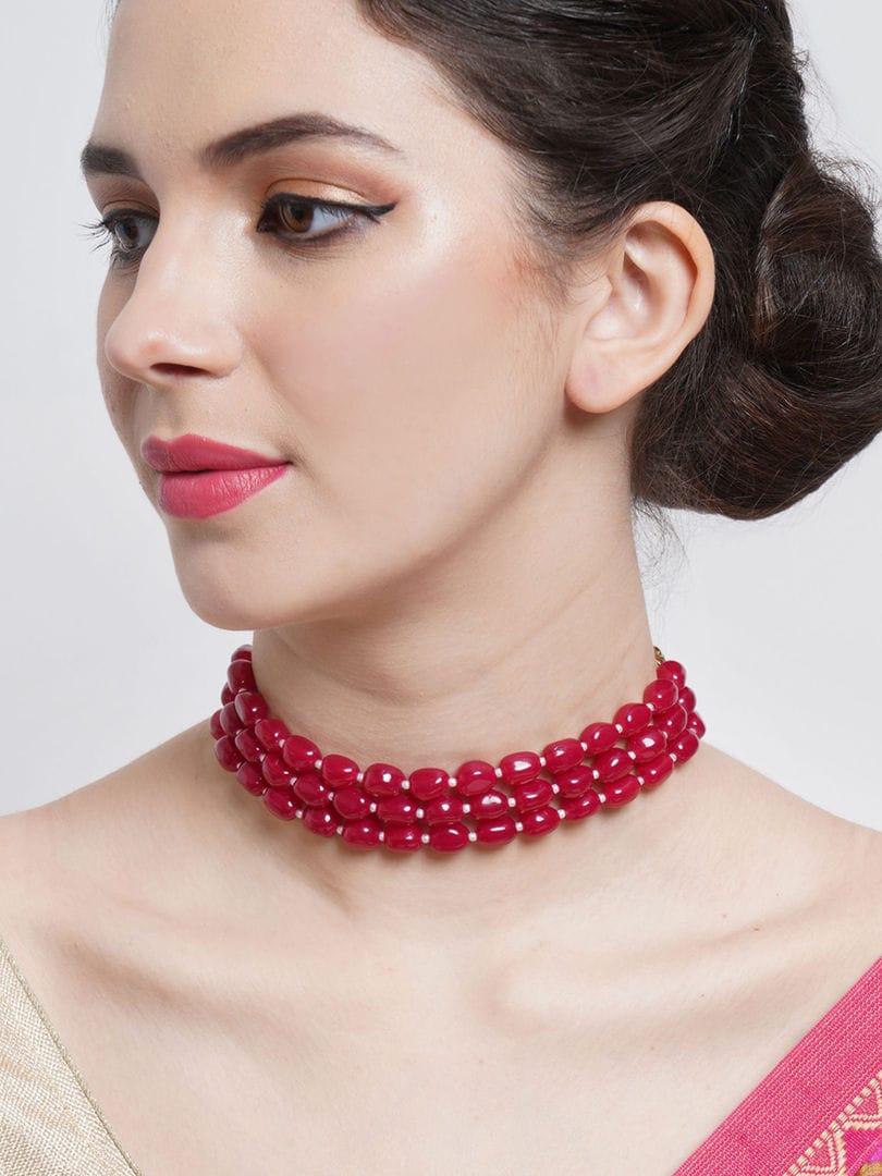 Handcrafted Pearl Beaded Choker Necklace