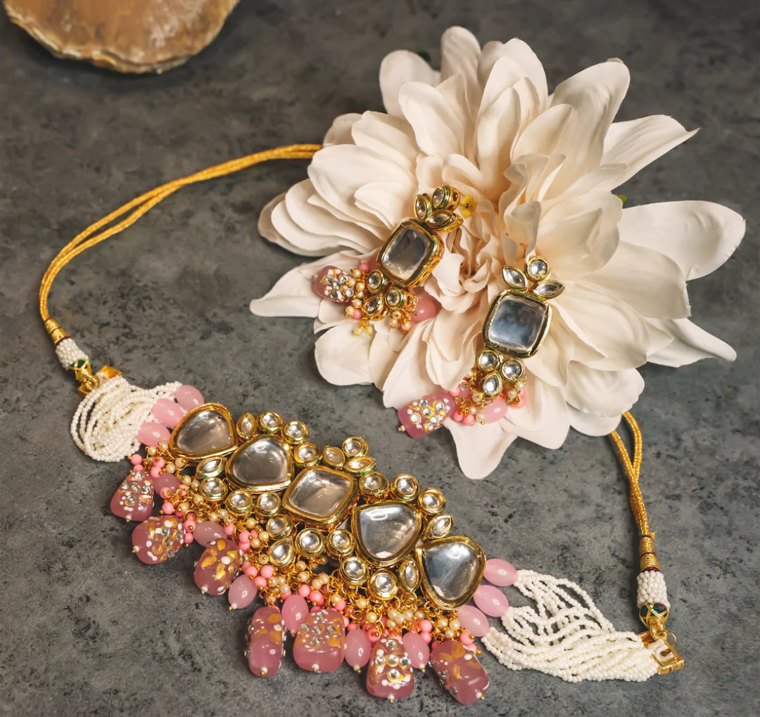 Kundan Choker Necklace Set - Image 2