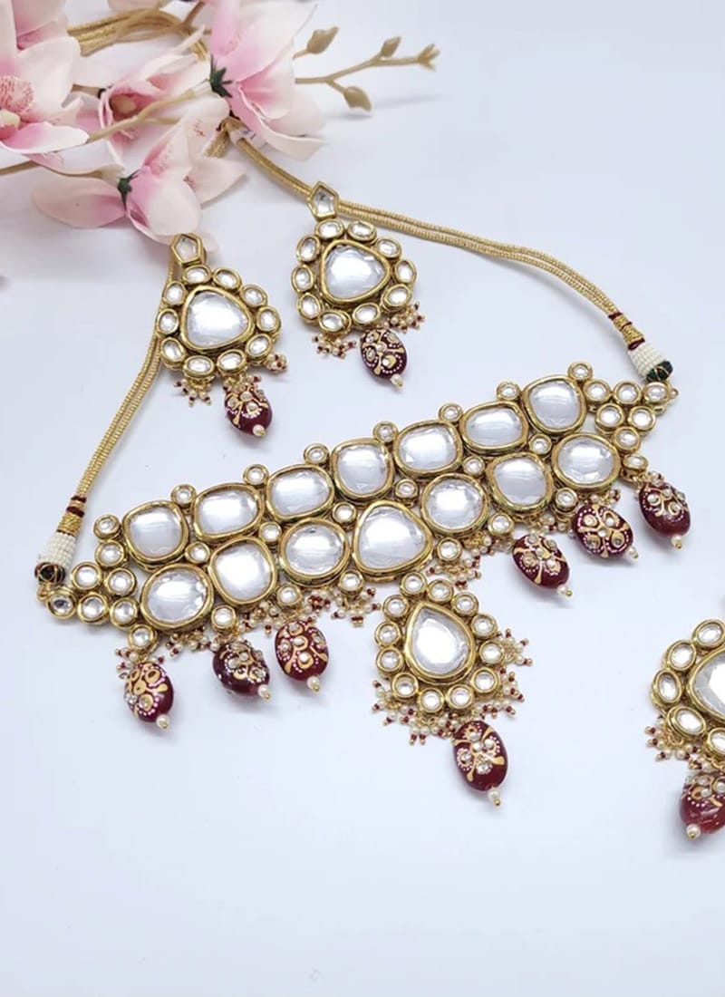 Kundan Choker Necklace Set - Image 2