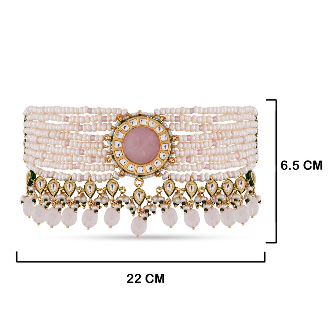 Heavy Meenakari Jadau Kundan Handmade Bridal Choker set - Image 2