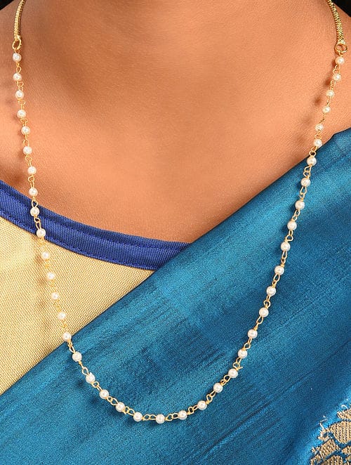 Long Pearl Necklace Set - Image 2