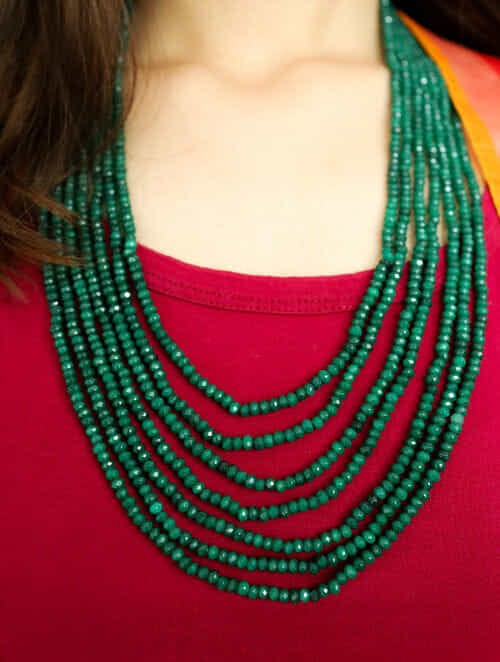 Layered Onyx And Pearl Set (Dark Green) - Image 2