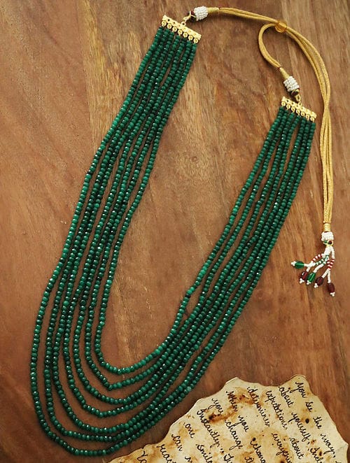 Layered Onyx And Pearl Set (Dark Green)