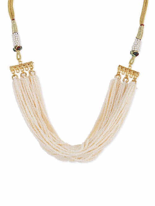 Gold Toned pearl Necklace - Image 3