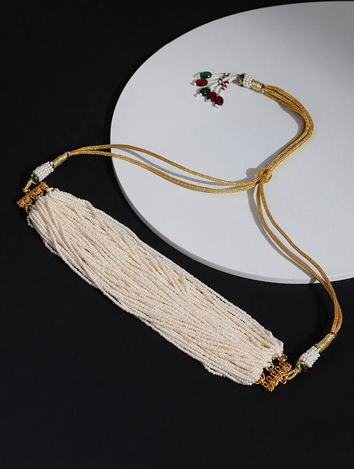 Gold Toned pearl Necklace - Image 2