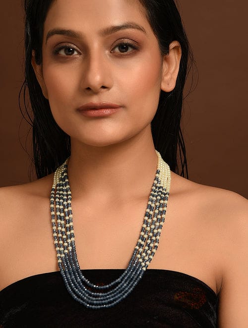 Blue onyx Necklace Mala