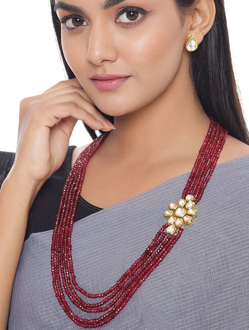 Long Kundan Polki Necklace - Image 2