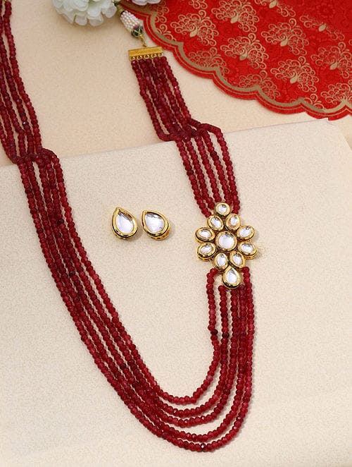 Long Kundan Polki Necklace