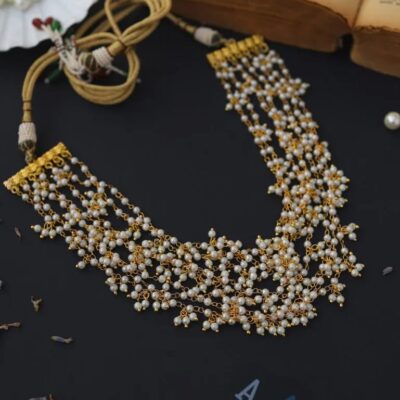 White Multilayer choker Necklace