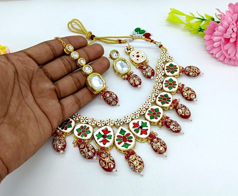 Fine Kundan Necklace - Image 8