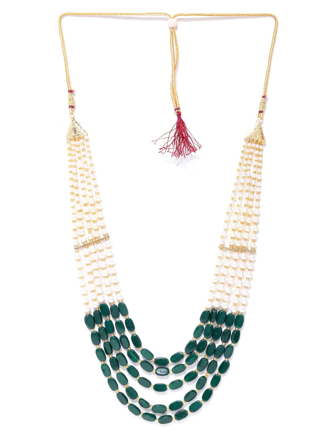 Green Bead And Pearl Necklace - Image 3