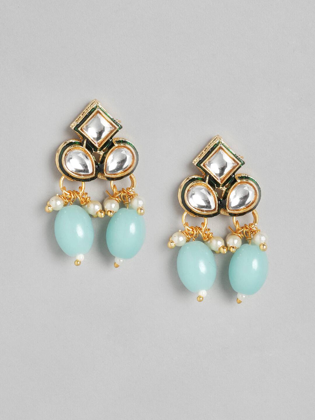Elegant Kundan Necklace With Earrings - Image 7