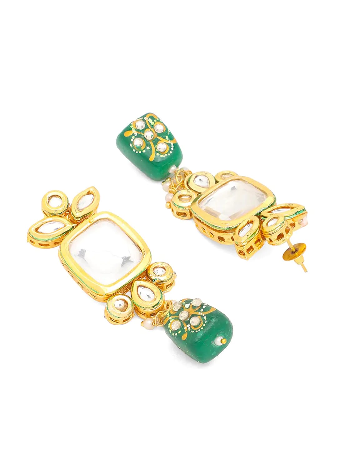 Elegant Kundan Necklace With Earrings - Image 4
