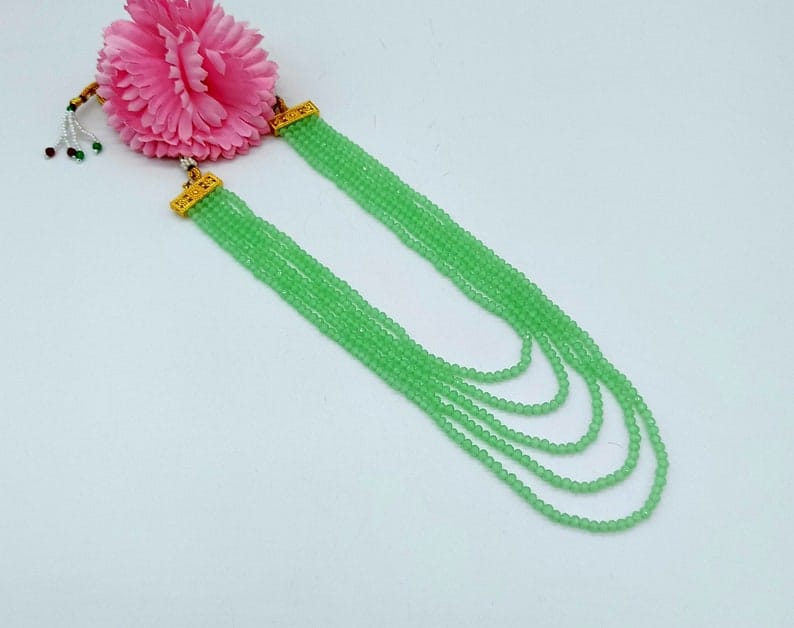 Long Green Crystal Necklace - Image 2