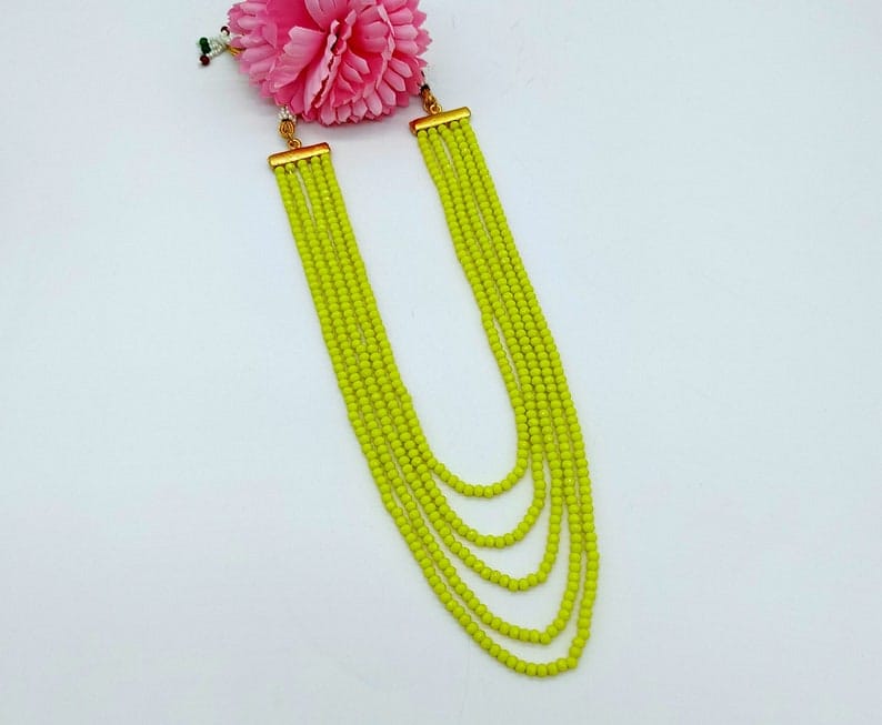 Long Yellow Crystal Necklace - Image 2