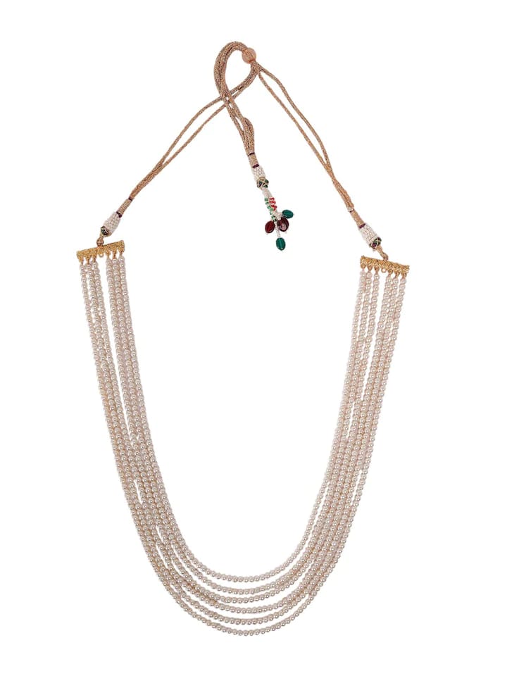 Pearls Gold Tone Fusion Wear Layered Pearls Necklace - Image 2