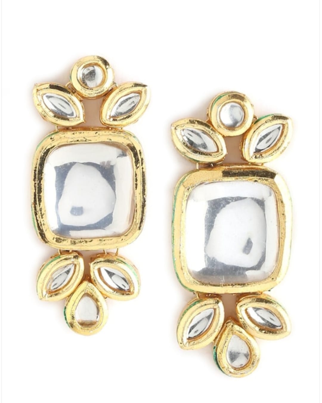 Gold Plated Kundan Necklace Set - Image 5