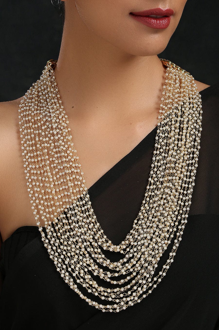 Long Pearl Necklace Set - Image 3