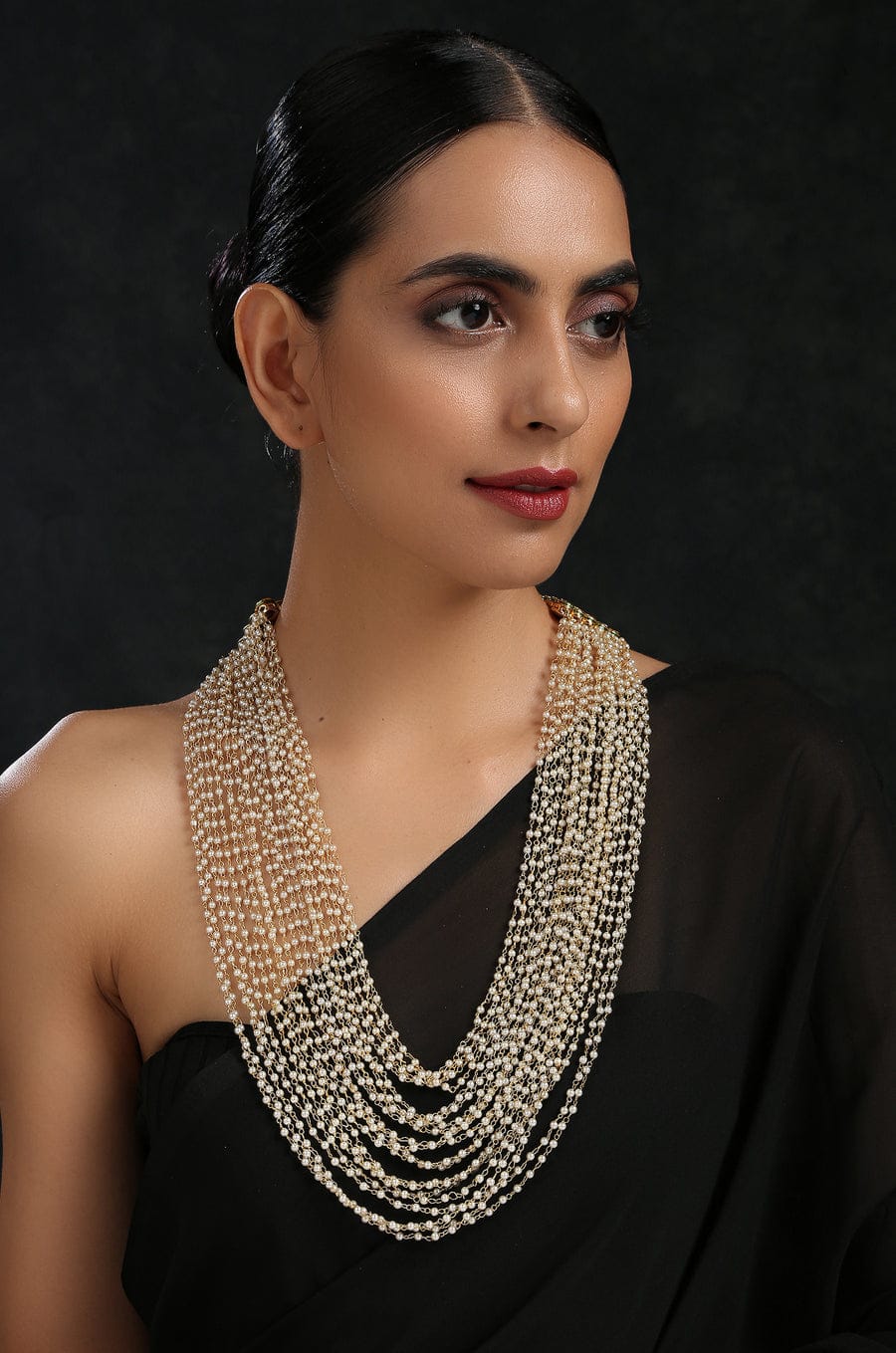 Long Pearl Necklace Set - Image 2