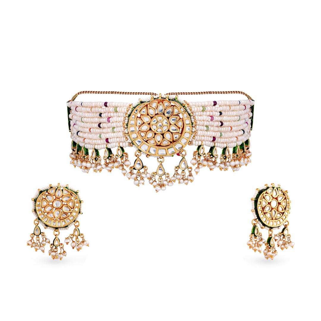 22kt Gold Plated Kundan Necklace Set