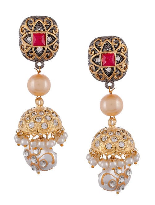 Rani haar mala set long necklace set jadau jarau hyderabadi nizami jewelry - Image 3