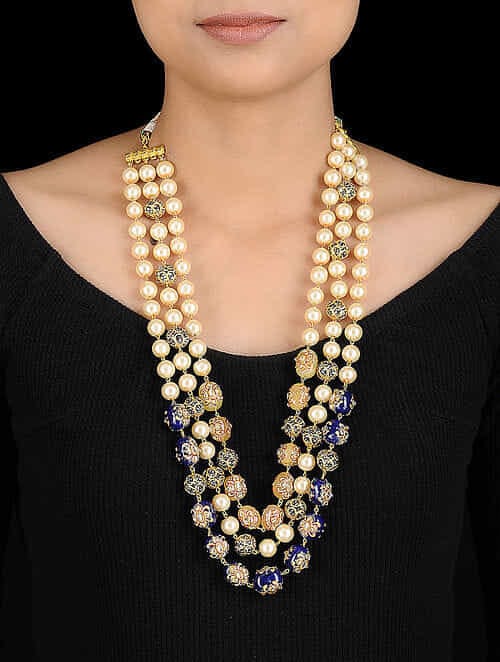 Rani haar mala set long necklace set jadau jarau hyderabadi nizami jewelry