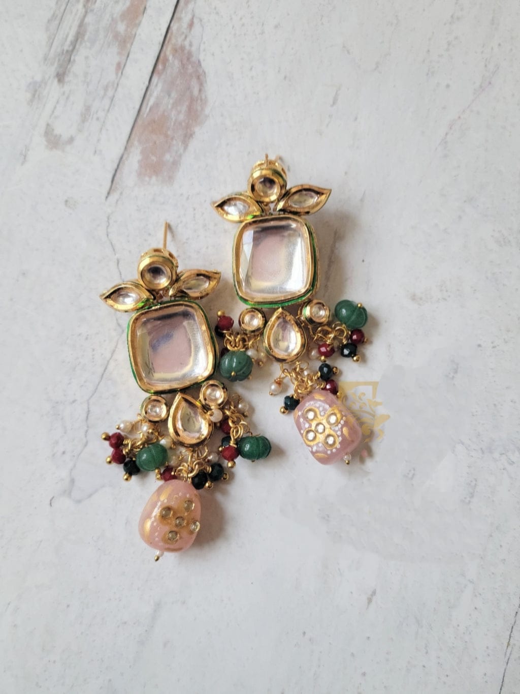 Gold-Plated White Kundan Handcrafted Choker And Earrings - Image 5