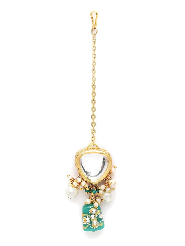 Gold-Plated Kundan-Studded Jewellery Set - Image 7
