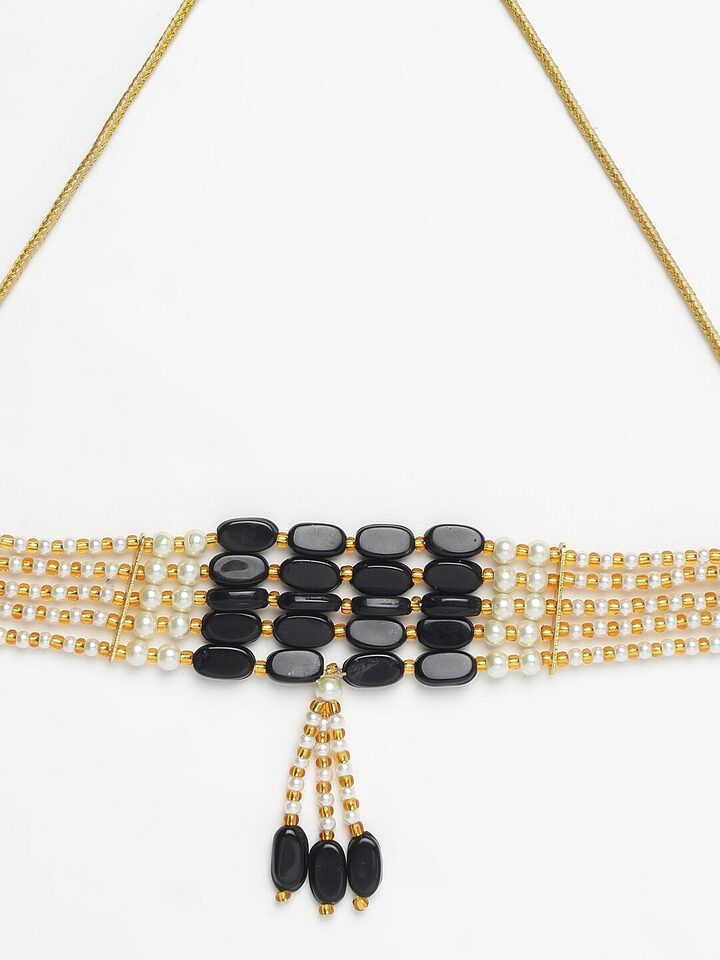 Gold-Toned & Black Choker Necklace - Image 4
