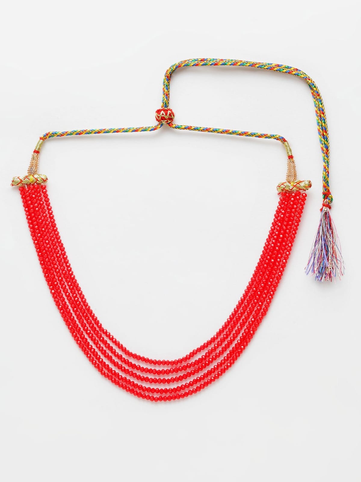 Beaded Layered Necklace Red - Image 3