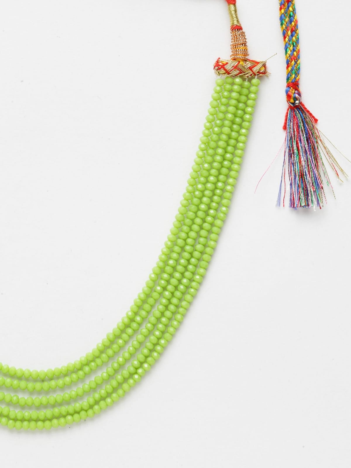 Beaded Layered Necklace Green - Image 4