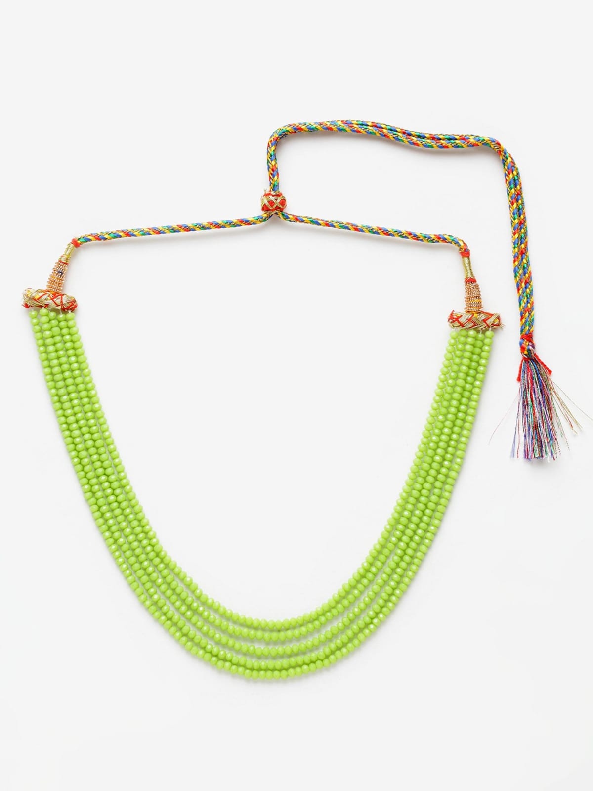 Beaded Layered Necklace Green - Image 3