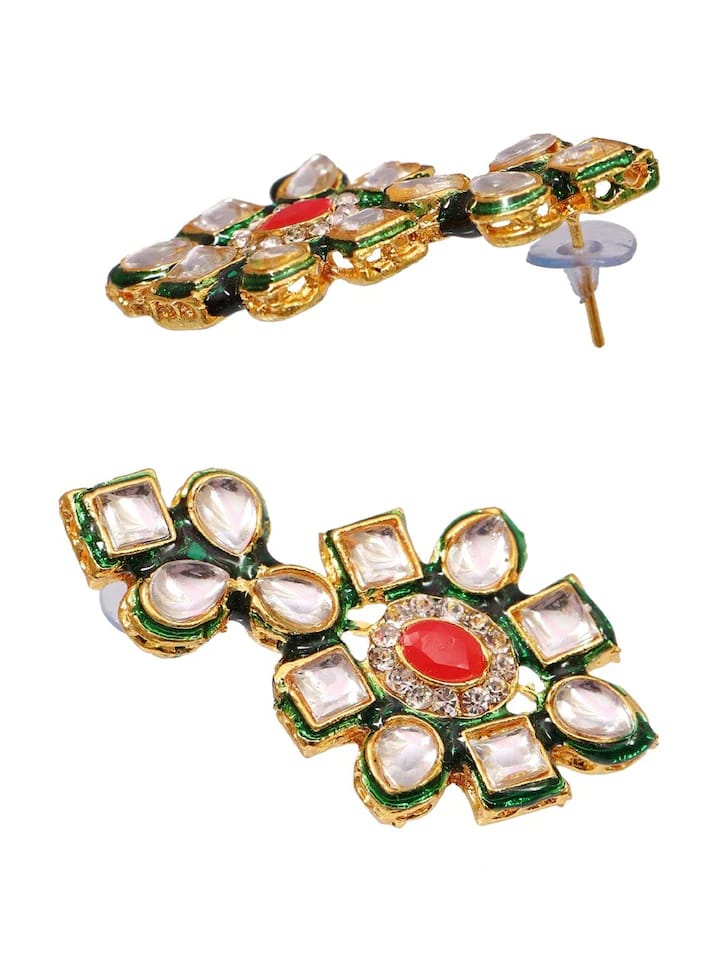 Pink Gold Plated Designer Stone Studded Jewellery - Image 5