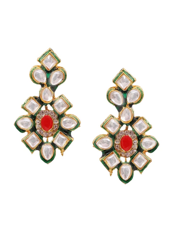 Pink Gold Plated Designer Stone Studded Jewellery - Image 4