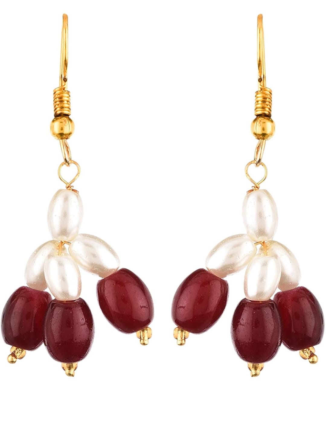 Gold-Plated Quartz & Pearls Beaded Brass Jewellery Set - Image 6