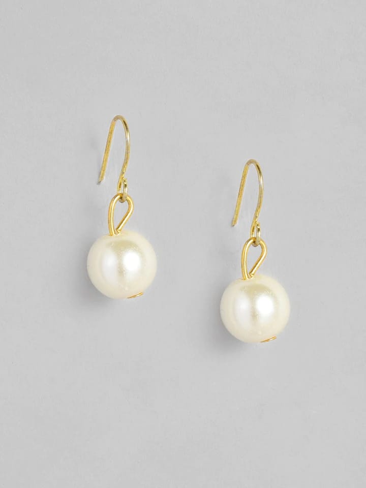 Gold-Plated Pearl-Beaded Necklace & Earrings Set - Image 6