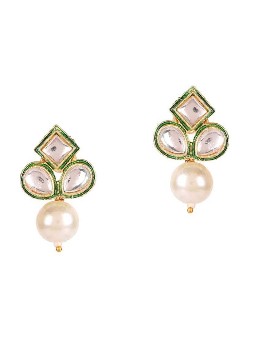 Gold-Plated Pearl-Beaded Necklace & Earrings Set - Image 5