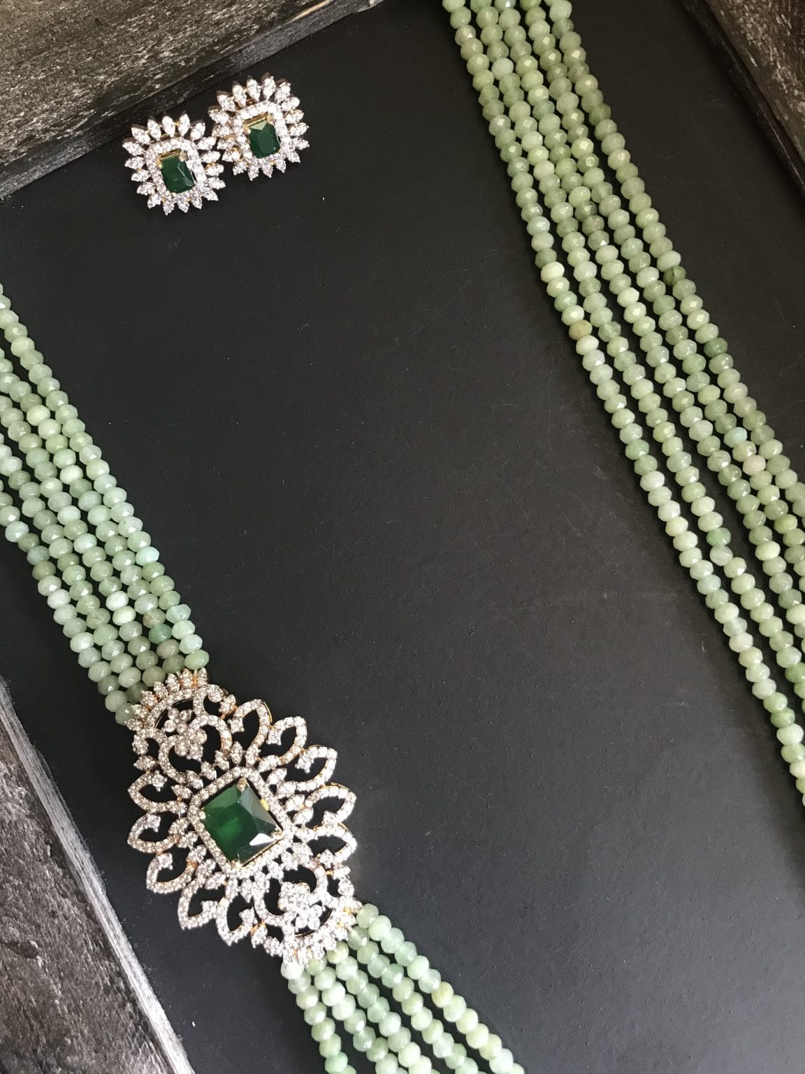 Silver Plated AD Studded Jewellery Set - Image 3