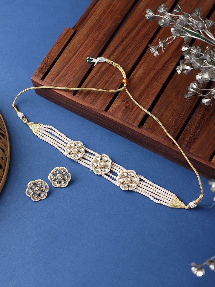 Gold Plated Kundan Choker Necklace