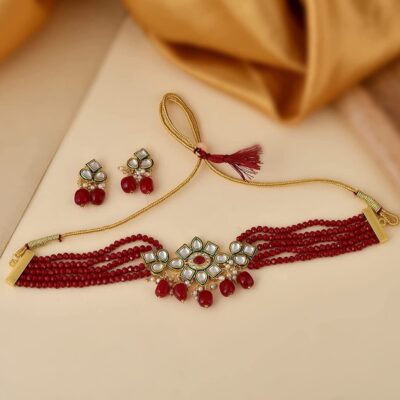 Gold Plated Kundan Choker Necklace