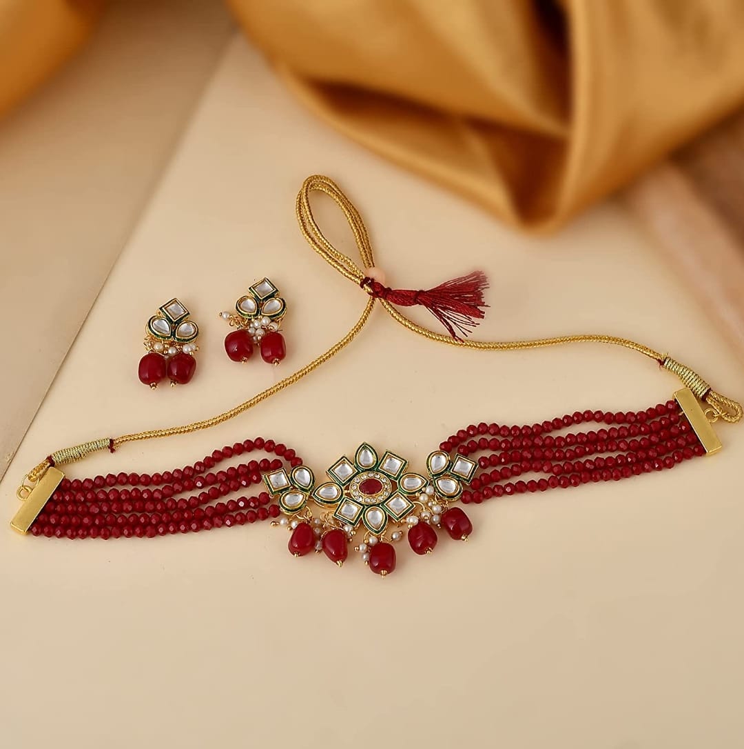 Gold Plated Kundan Choker Necklace