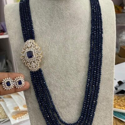 Long Ad Necklace With Earrings