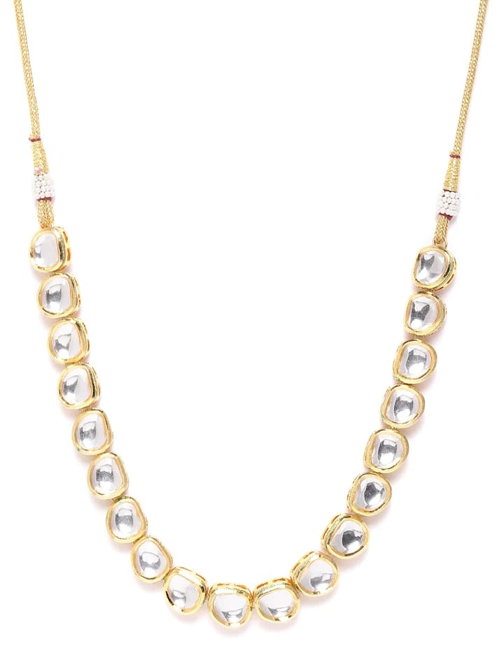 Jadau Kundan Necklace & Earrings Set - Image 4