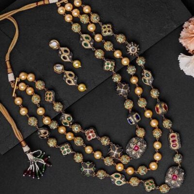 Jadau Kundan Necklace & Earrings Set