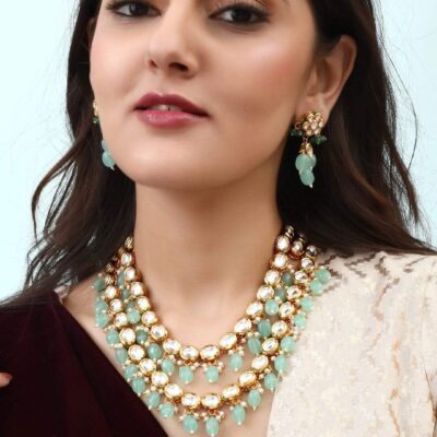 Jadau Kundan Necklace & Earrings Set