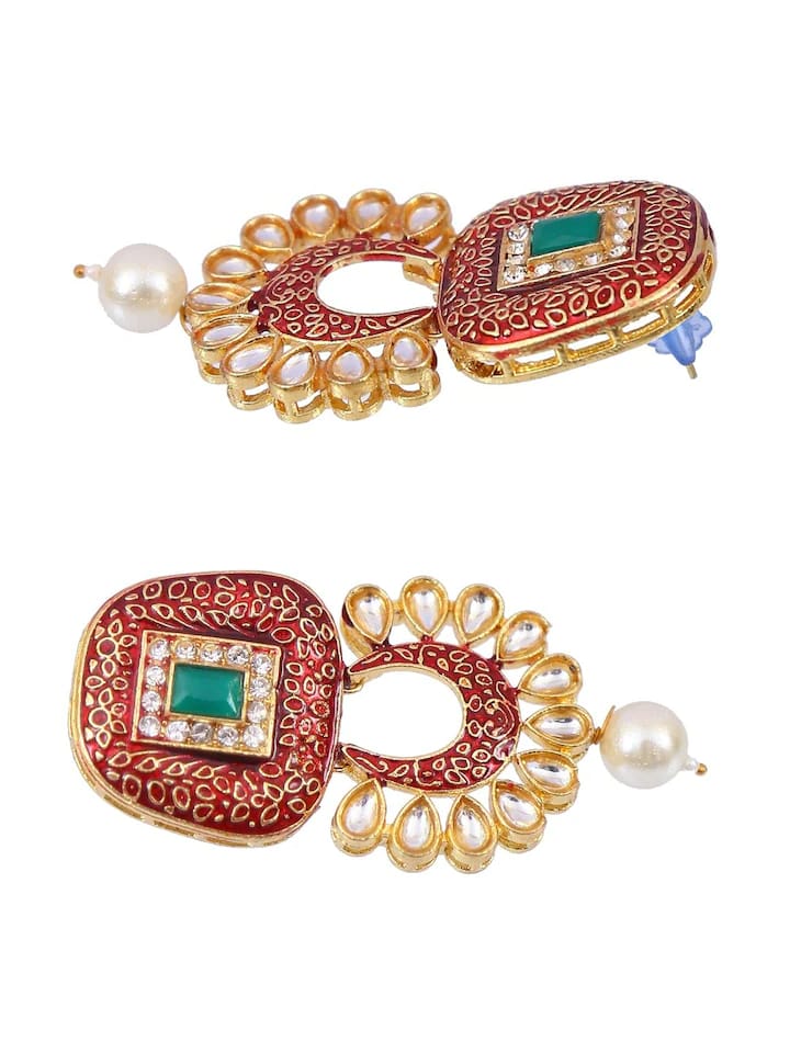 Gold Plated Elegant kundan Necklace set - Image 6